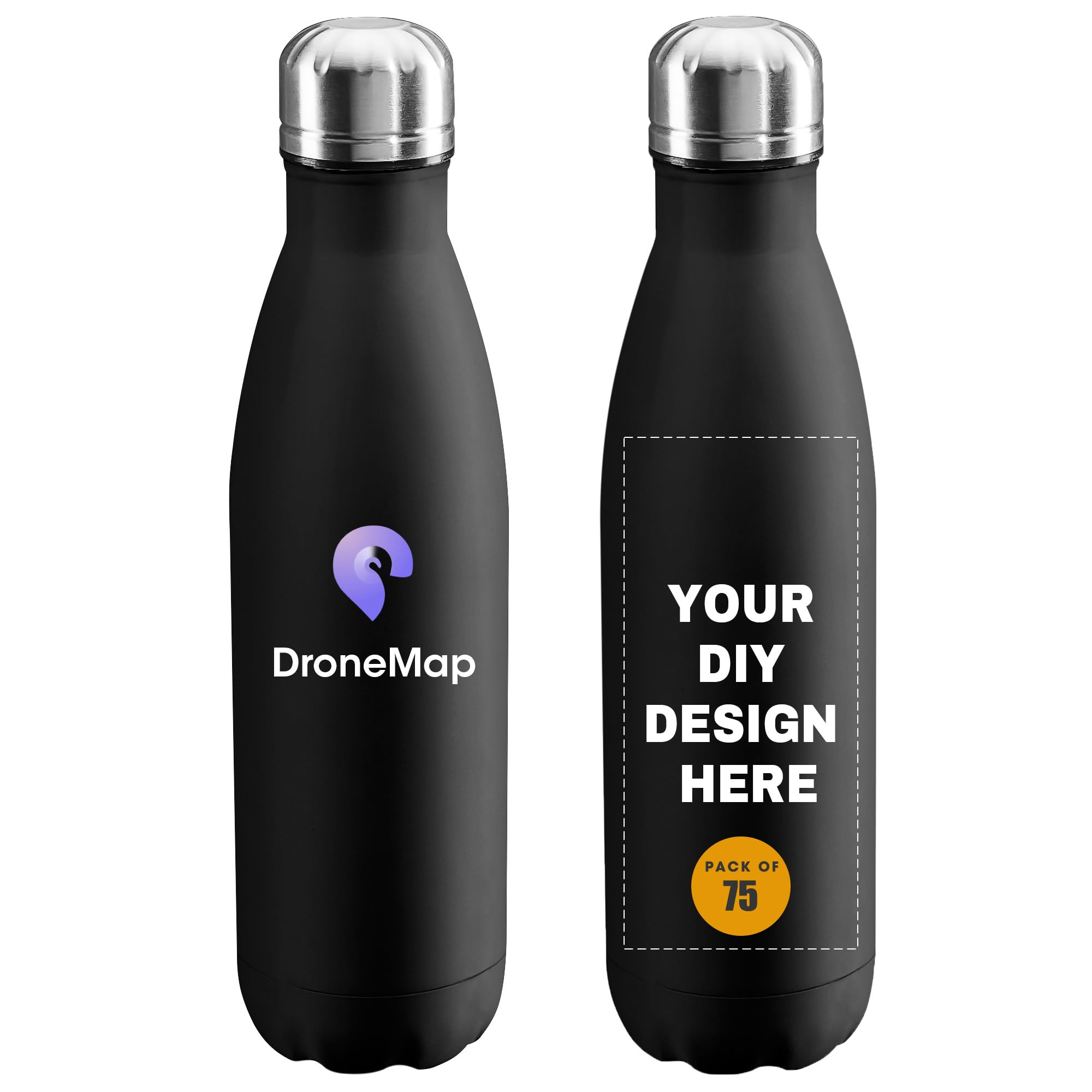 Personalized Custom Water Bottles Print in USA 17oz 10 Pcs Stainless Steel Double Wall Insulated Leakproof Cups With Colorful Text Logo for Sports Outdoors