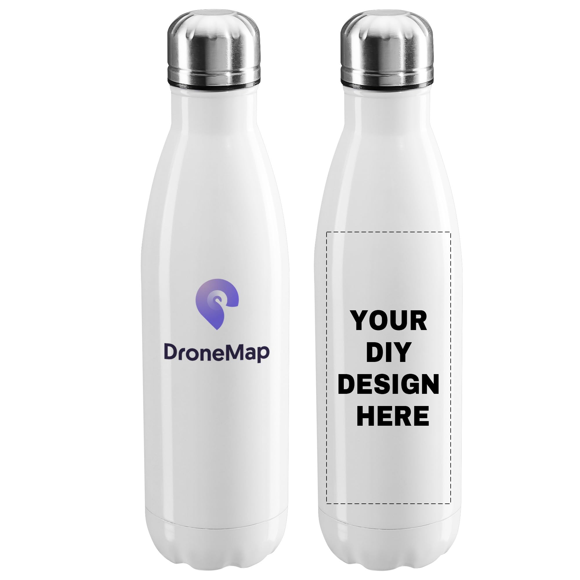 Personalized Custom Water Bottles Print in USA 17oz 10 Pcs Stainless Steel Double Wall Insulated Leakproof Cups With Colorful Text Logo for Sports Outdoors