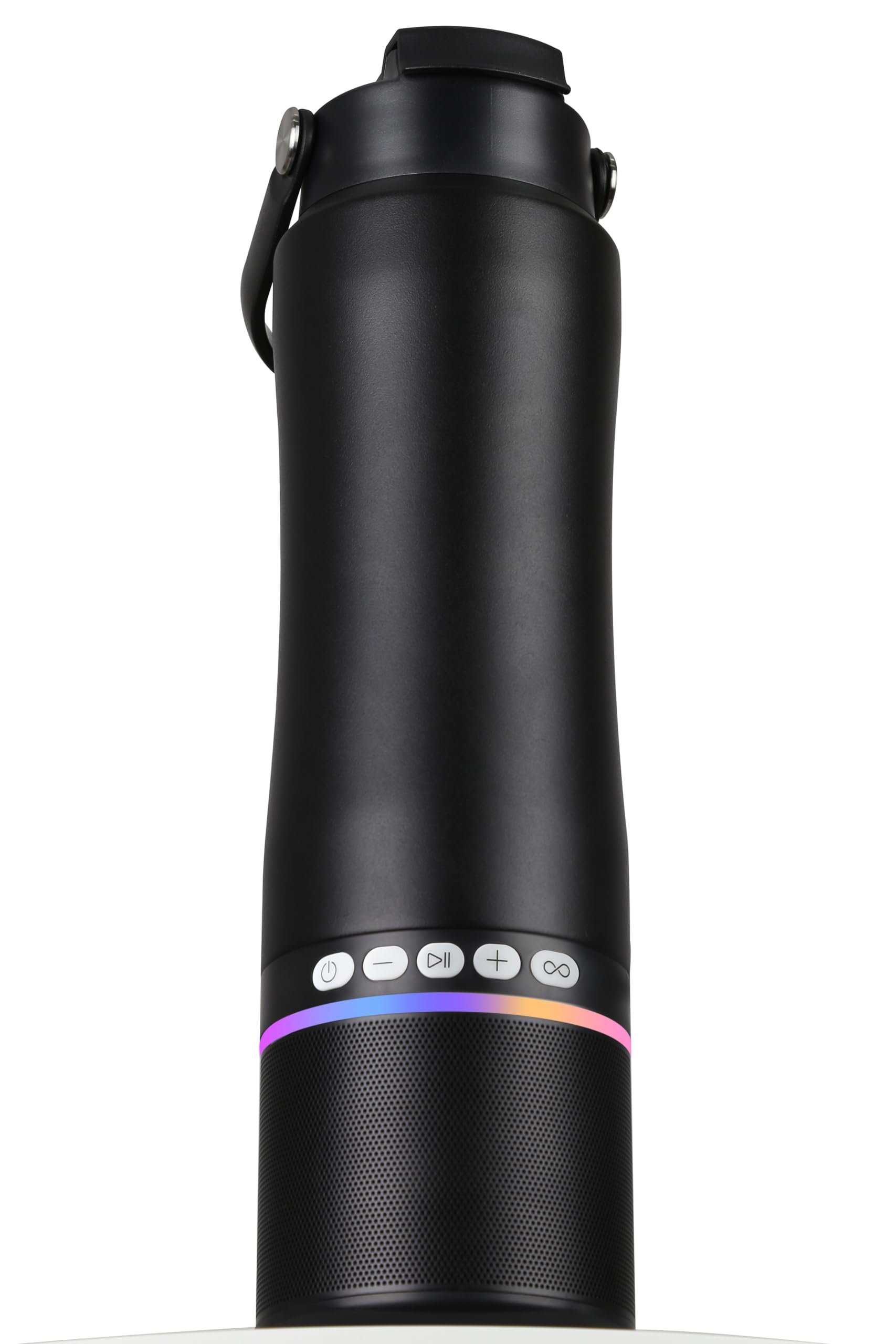 Travel Mug with Portable Bluetooth Speaker - Modular Steel Water Bottle w/Handle and Speaker, Insulated Mug for Camping Sports Beach