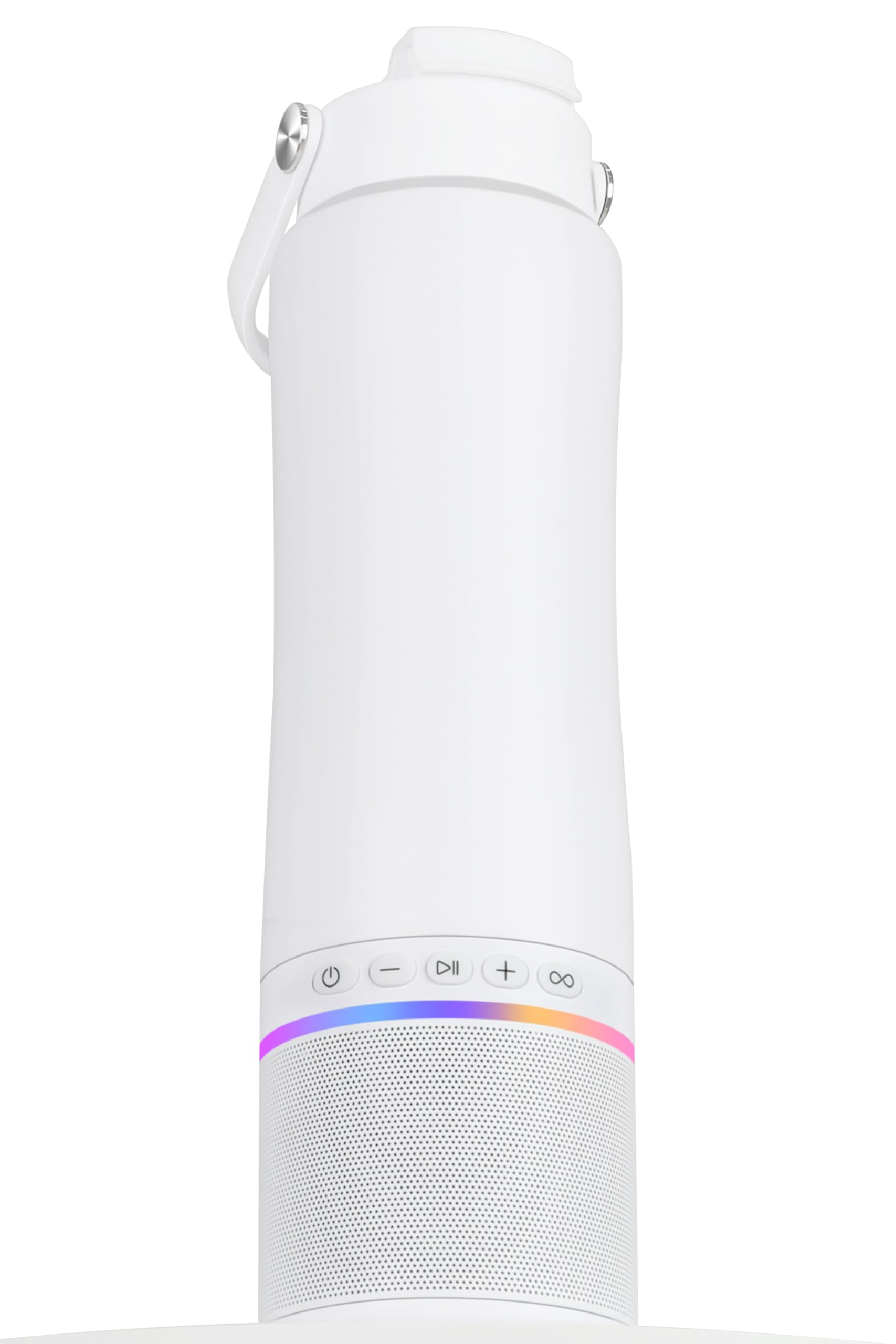 Travel Mug with Portable Bluetooth Speaker - Modular Steel Water Bottle w/Handle and Speaker, Insulated Mug for Camping Sports Beach