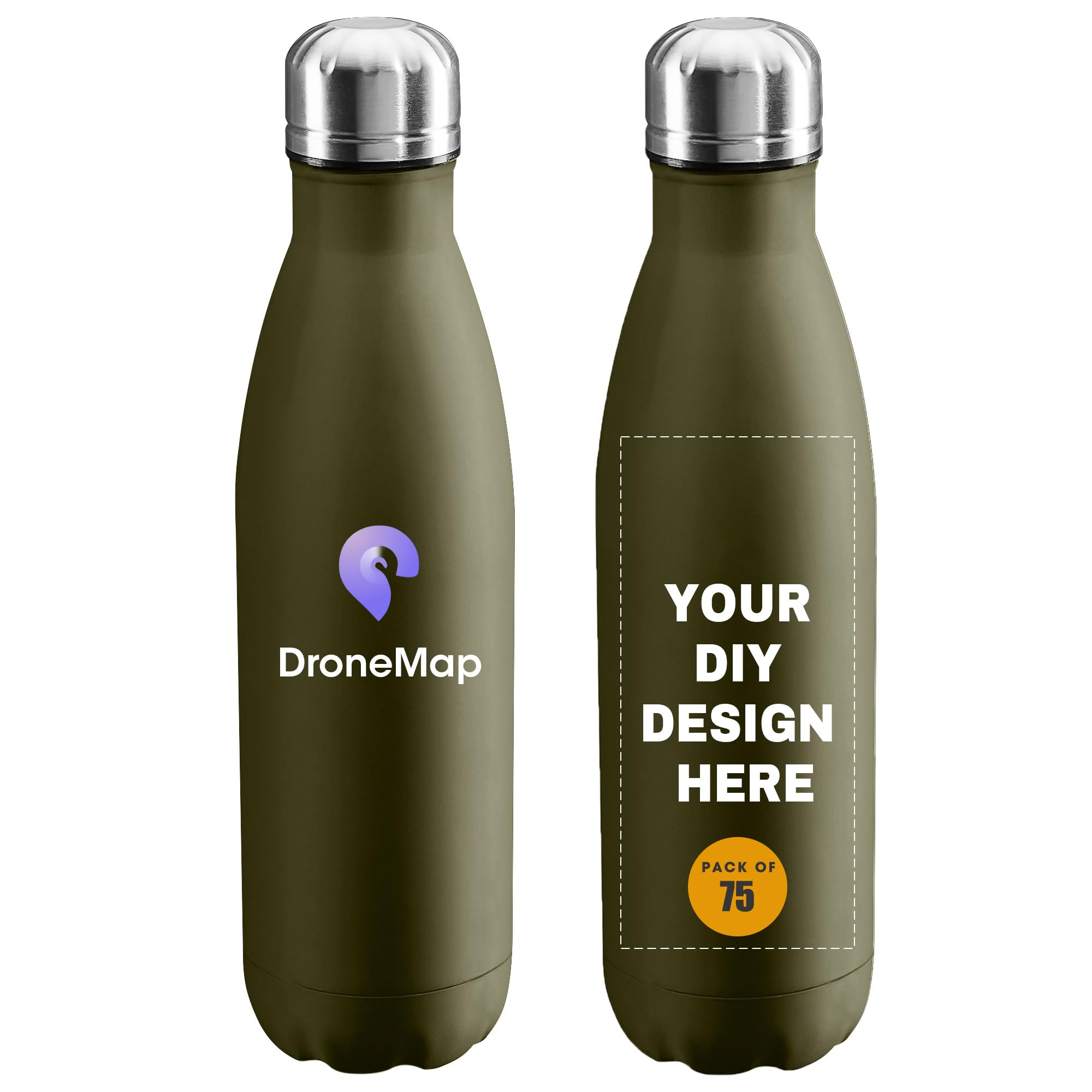 Personalized Custom Water Bottles Print in USA 17oz 10 Pcs Stainless Steel Double Wall Insulated Leakproof Cups With Colorful Text Logo for Sports Outdoors