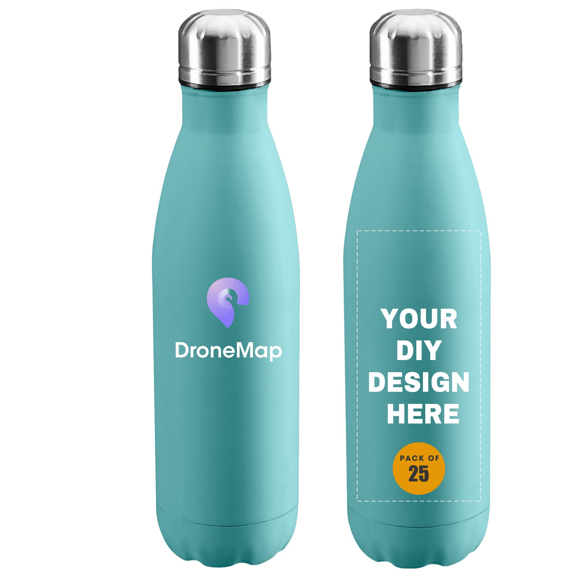 Personalized Custom Water Bottles Print in USA 17oz 10 Pcs Stainless Steel Double Wall Insulated Leakproof Cups With Colorful Text Logo for Sports Outdoors